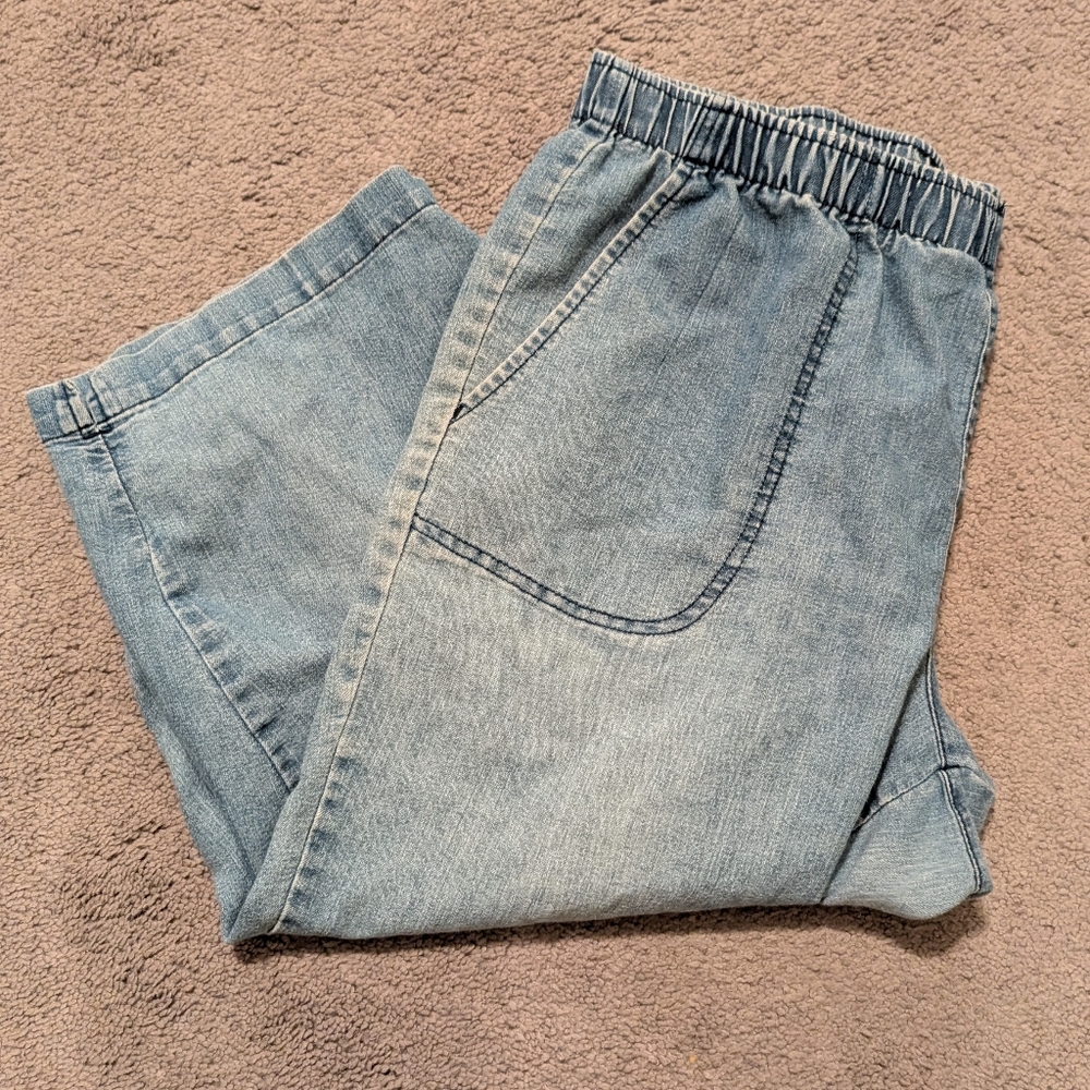Women's Vintage White Stag Crop Denim Pants